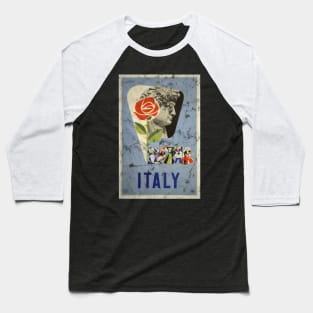 Italy Vintage Distressed Travel Poster Baseball T-Shirt